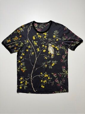Vintage Dolce & Gabbana Fruit Tree Short Sleeve T-Shirt Mens 50 Large Black